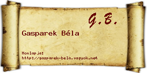 Gasparek Béla névjegykártya
