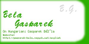 bela gasparek business card